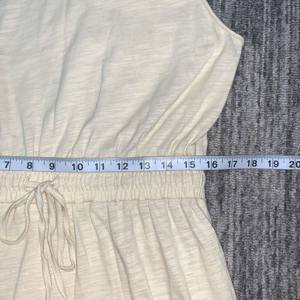 Listicle Women's Large Cream Cotton A Line Maxi Sleeveless Tank Dress Belted - Picture 6 of 7